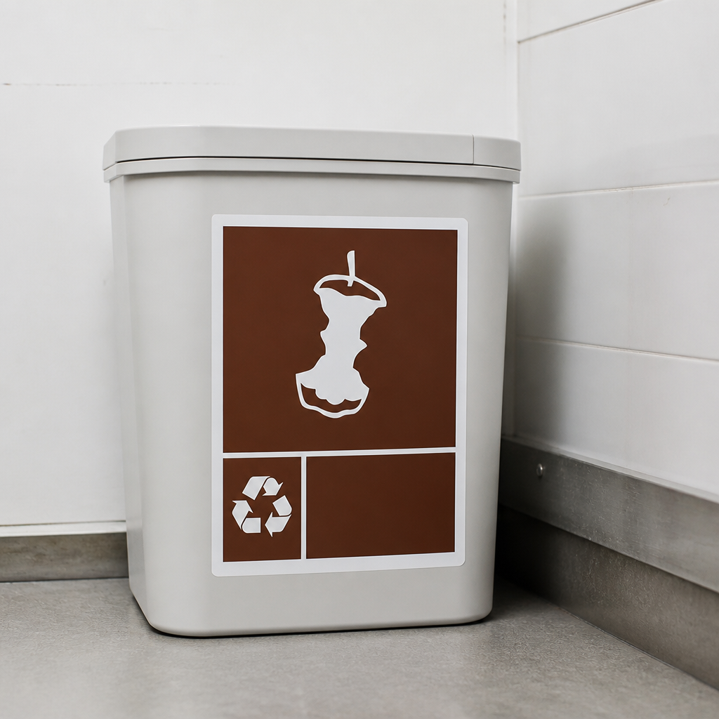 Food Waste Label for Slim Bin - Adhesive Paper - 160mm