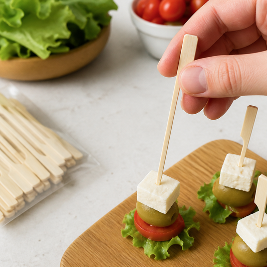 Compostable Bamboo Paddle Skewers 120mm - 100 Pack Catering Supplies