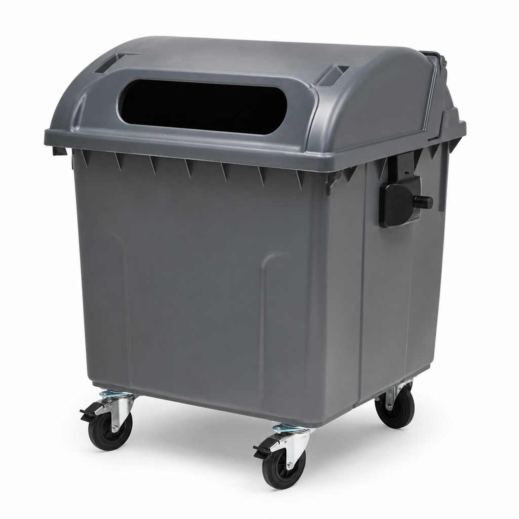 185L Mobile Plastic Bottle Skip with Wheels