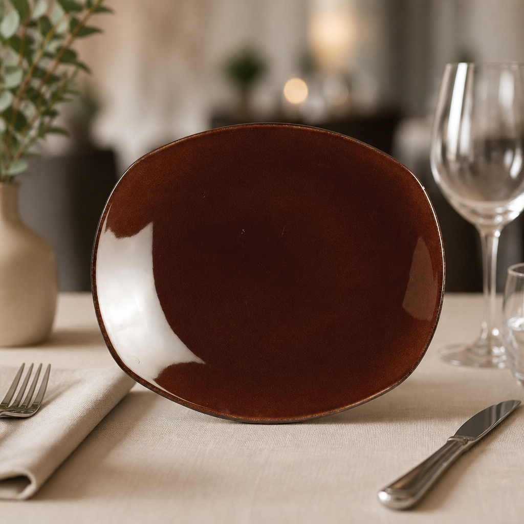 Commercial Porcelain Plates 202mm Mocha Spice 24 Pack