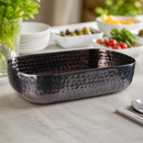 Commercial Hammered Serving Bowl 1.4L Aluminium Gun Metal Grey