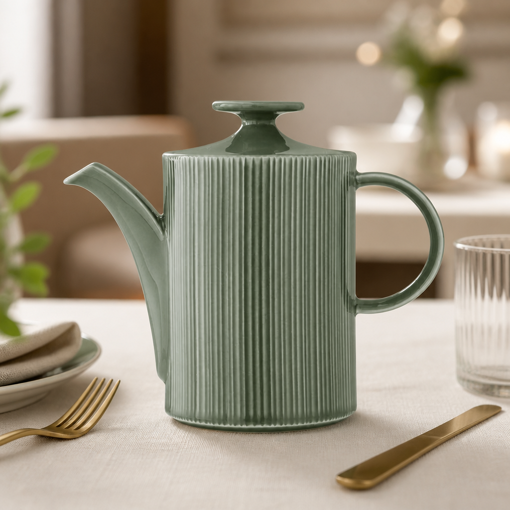 Pack of 6 durable 600ml commercial beverage pots in porcelain
