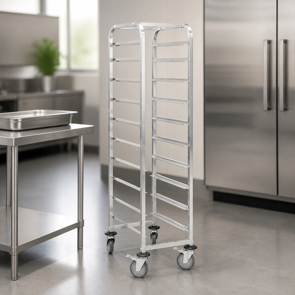 Commercial Stainless Steel Racking Trolley 10 Level Capacity