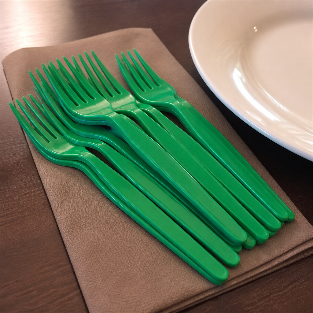 Commercial Polypropylene Table Forks Green 12 Pack