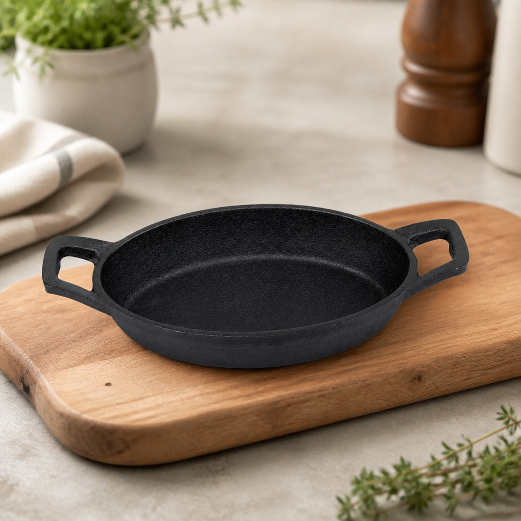 Cast Iron Oval Eared Dish 150mm for Commercial Sizzler Service