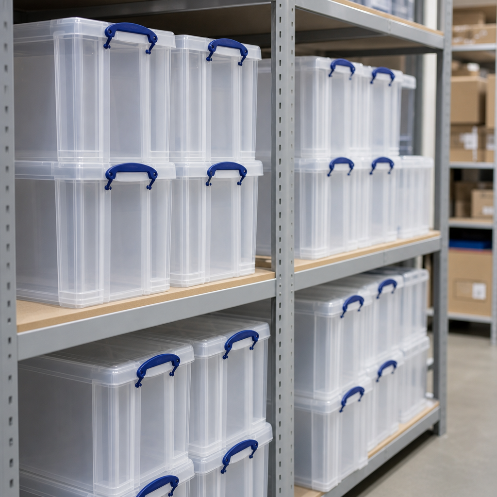 19 Litre Clear Plastic Storage Boxes with Lids