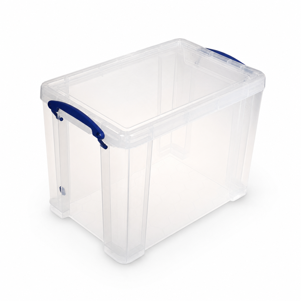 19 Litre Clear Plastic Storage Boxes with Lids