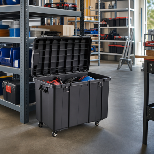 190L Heavy Duty Wheeled Storage Trunk with Secure Lid