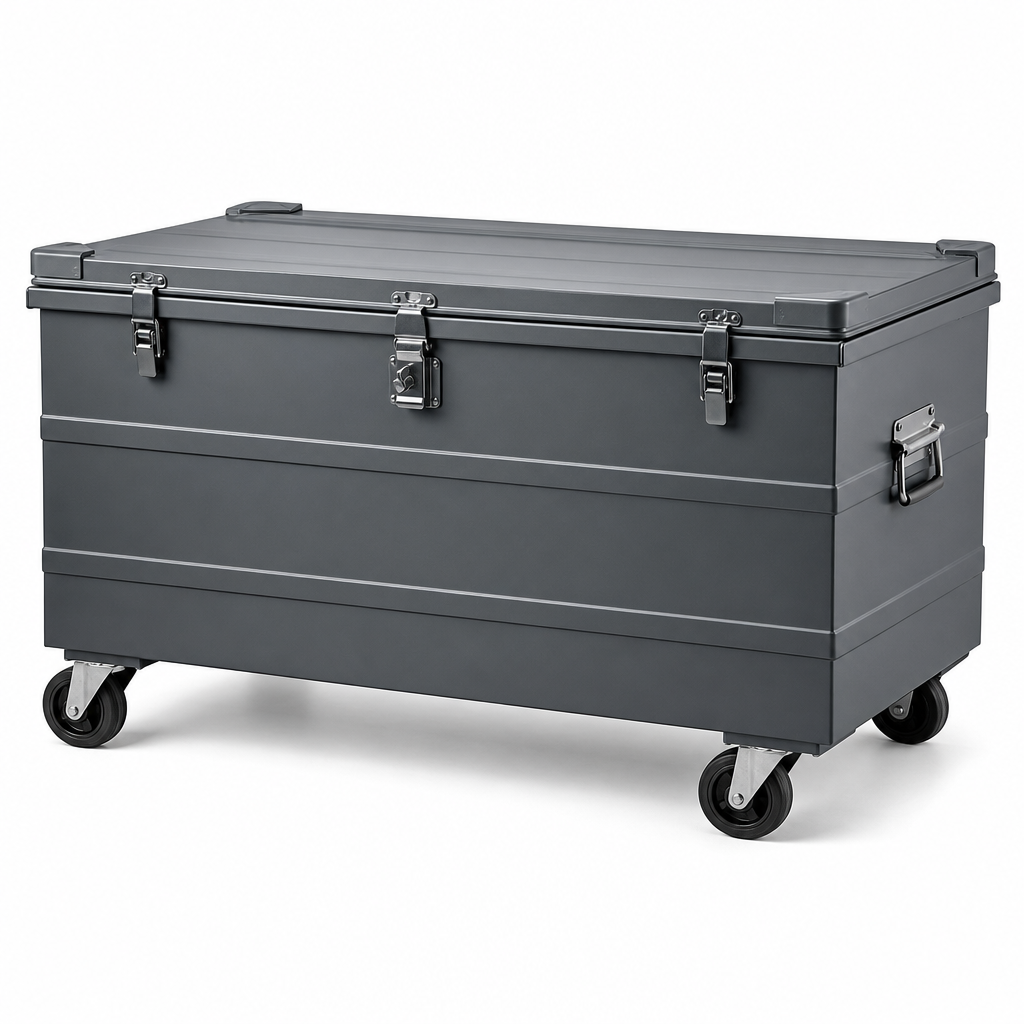 190L Heavy Duty Wheeled Storage Trunk with Secure Lid