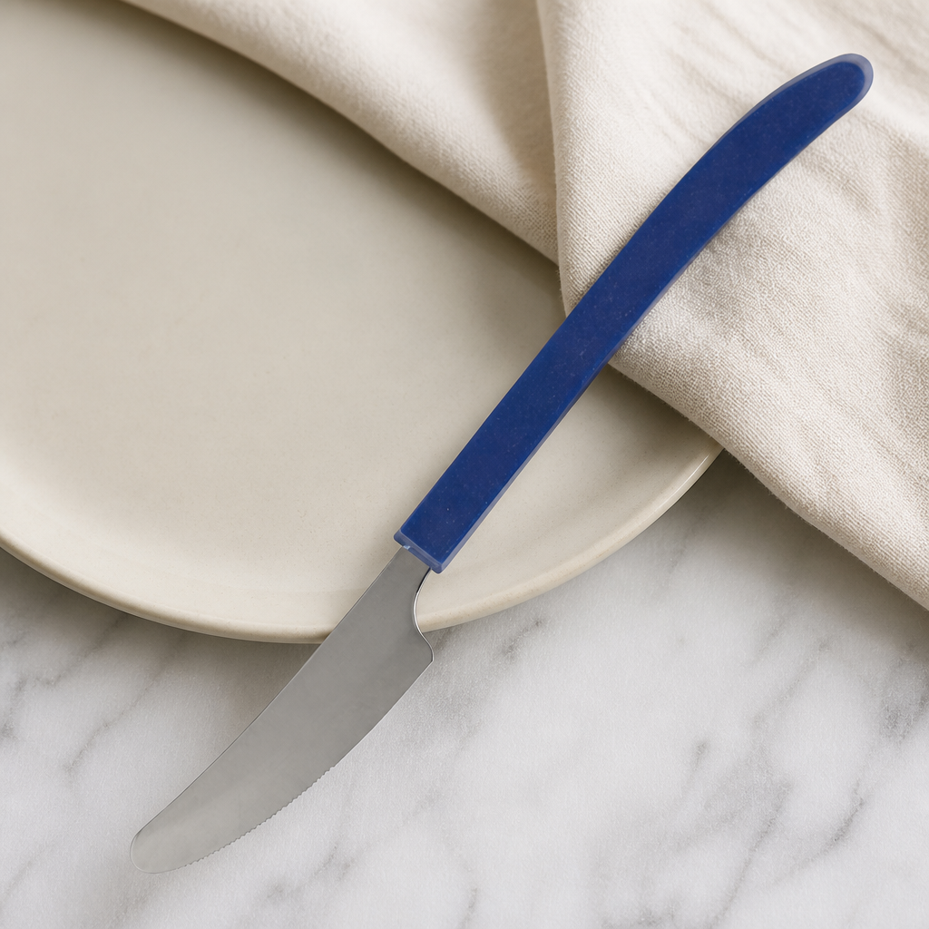 Commercial Dessert Knives Set of 12 Stainless Steel Blue Handles