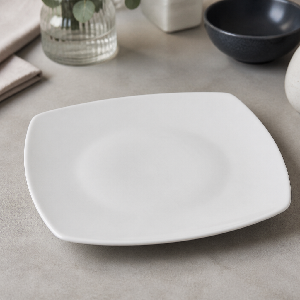 Commercial Square Porcelain Plates 270mm - 12 Pack
