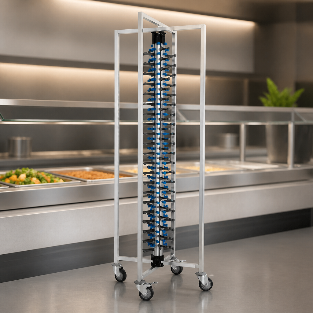 Commercial Mobile Plate Rack for 84 Plates Storage and Transport