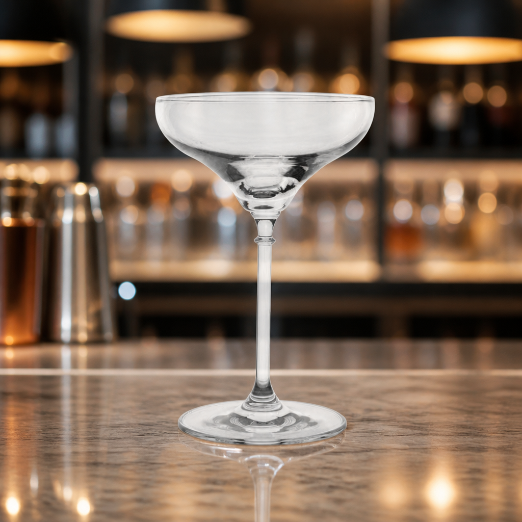 Vintage Cocktail Glasses 220ml Wide Base Ergonomic Stem 6 Pack