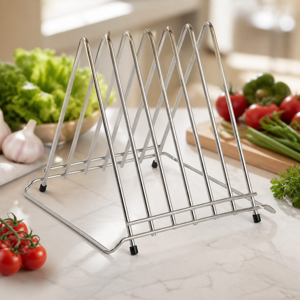 Commercial Chopping Board Rack 6 Slot Stainless Steel Organizer