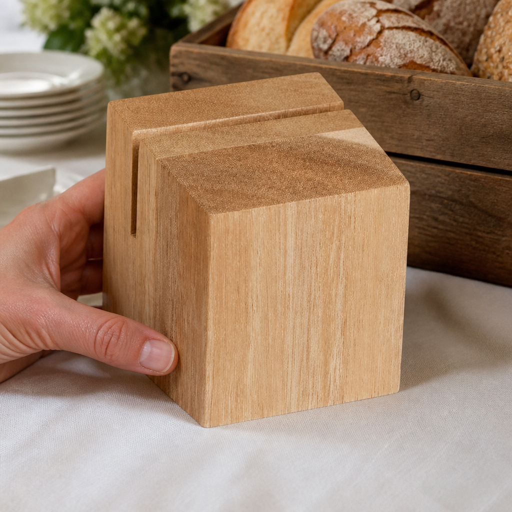 Wooden Menu Holder and Riser 65mm High for display