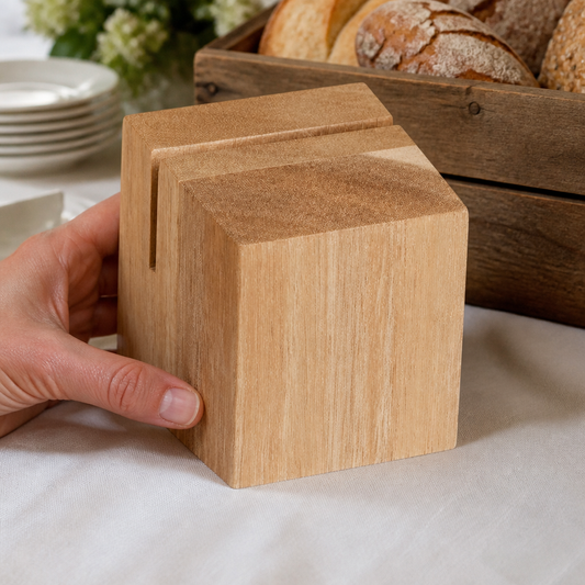 Wooden Menu Holder and Riser for Display 65mm High