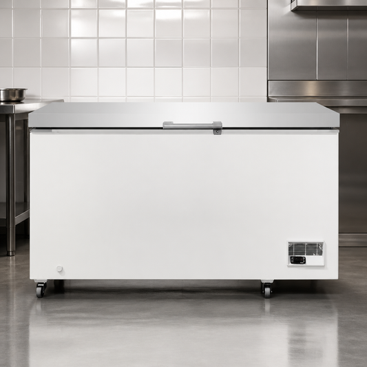 Commercial Chest Freezer 378Ltr Stainless Steel Lid