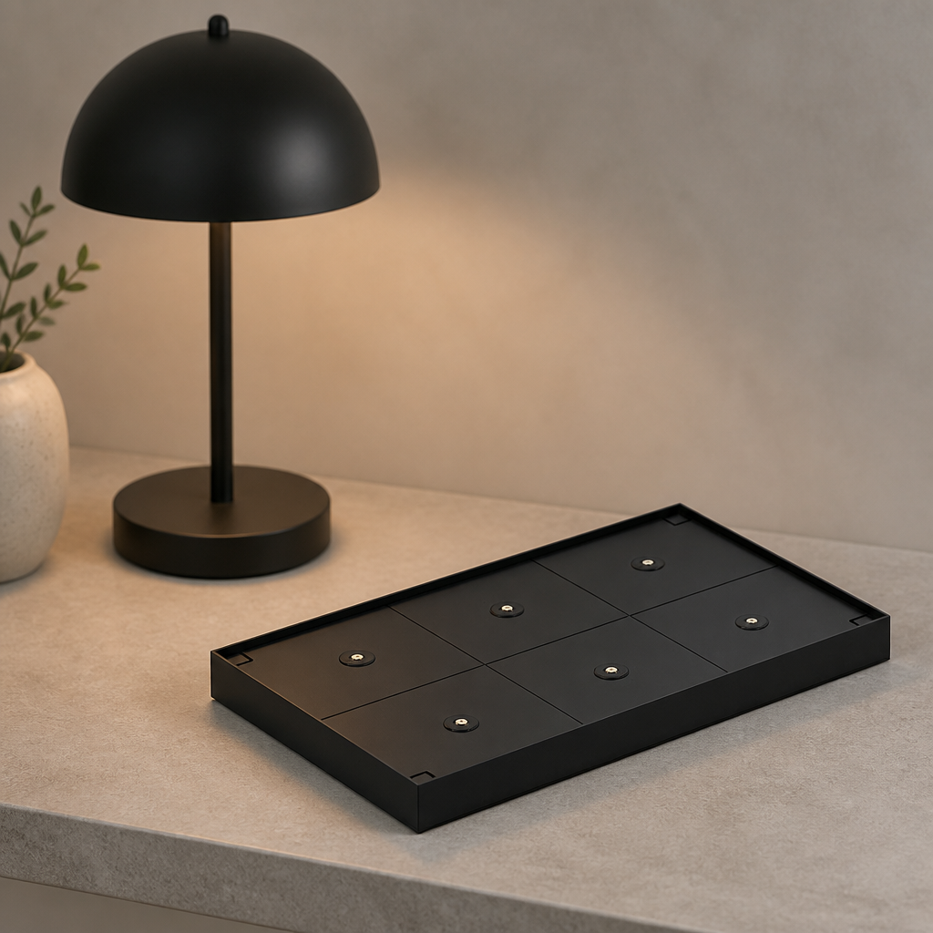Commercial Charging Tray for Magnetic Table Lamps - 6 Lamps