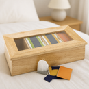 Commercial Hevea Wood Tea Box for Hotel Room Accessories