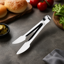 9" Commercial Hamburger Tongs Stainless Steel Cooking Utensils