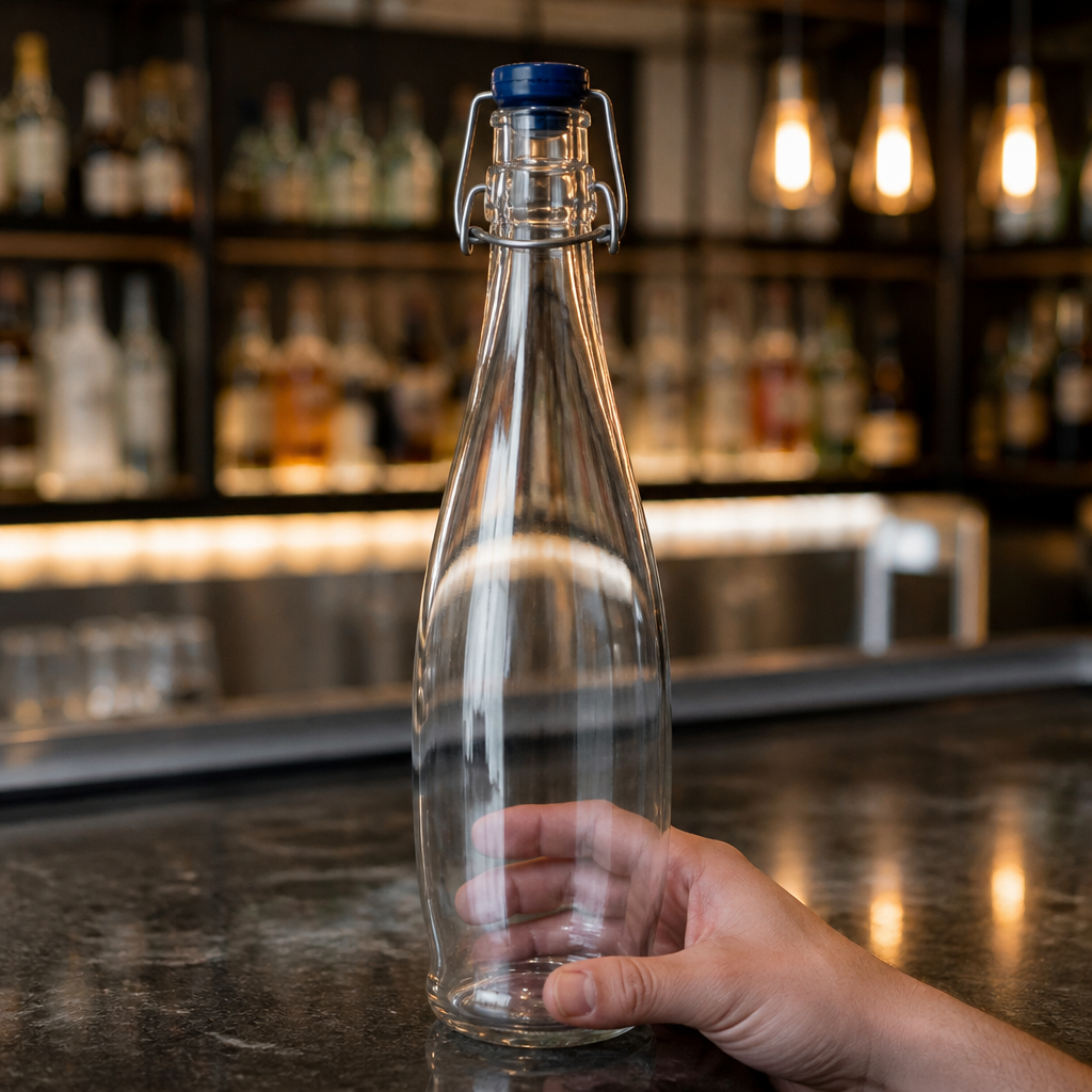 Commercial Glass Water Bottles 1Ltr - 6 Pack