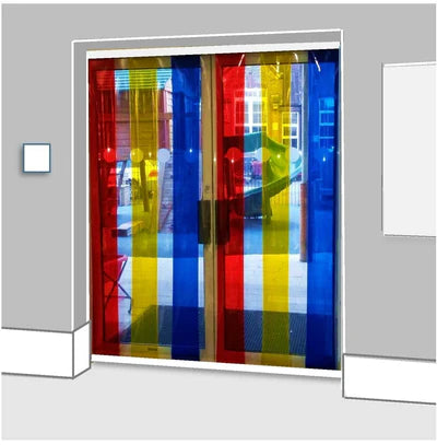 School Free Flow Rainbow PVC Strip Curtain for Nurseries & Play Groups