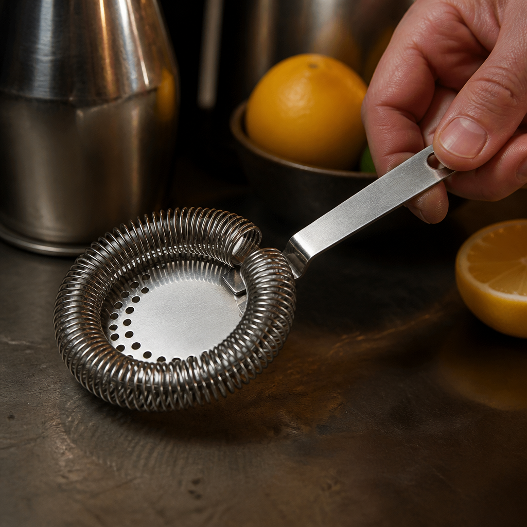 Commercial stainless steel throwing strainer for cocktails