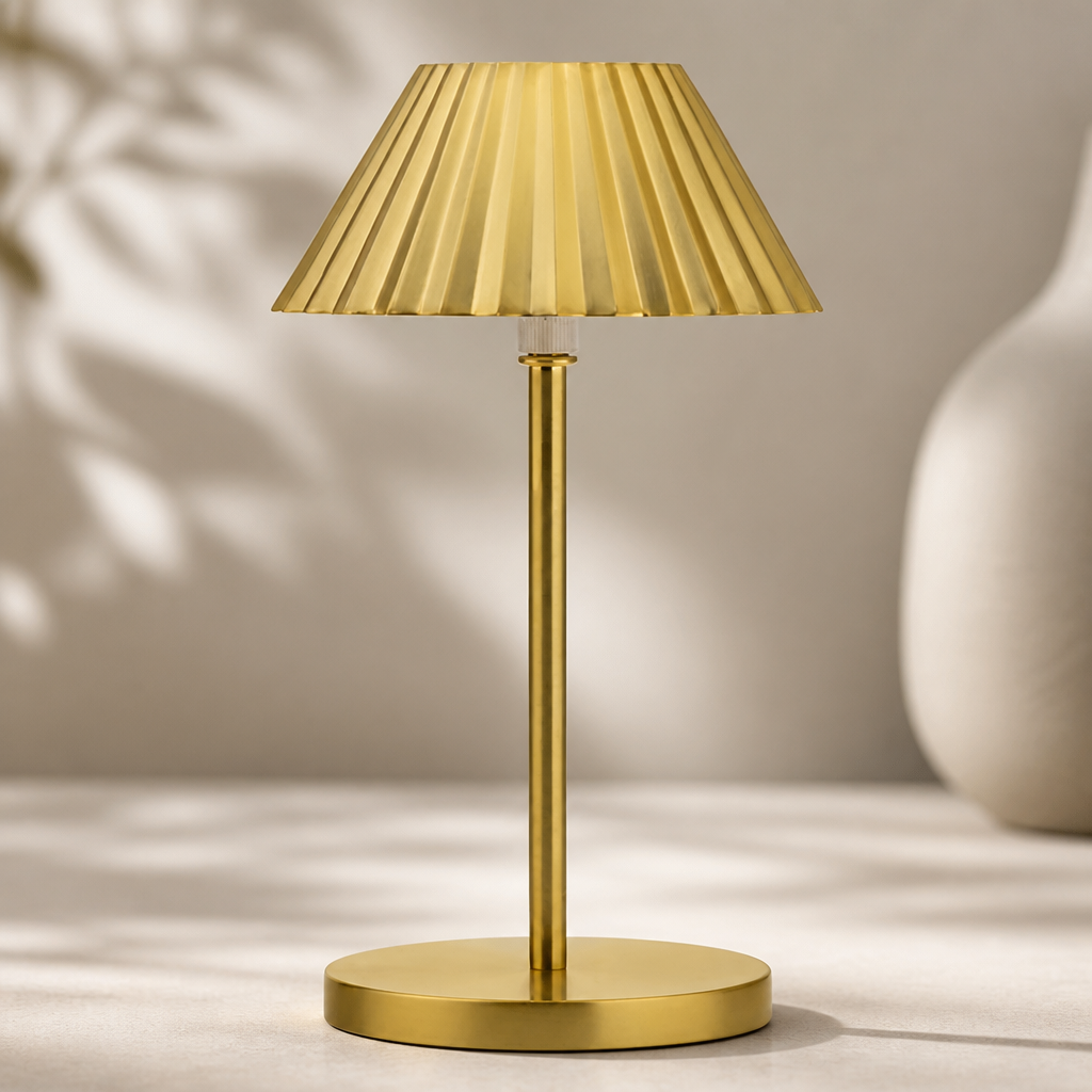 Cordless Table Lamp 230mm Brushed Gold Finish - 6 Pack