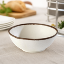 210mm Commercial Melamine Bowl with Dark Brown Rim