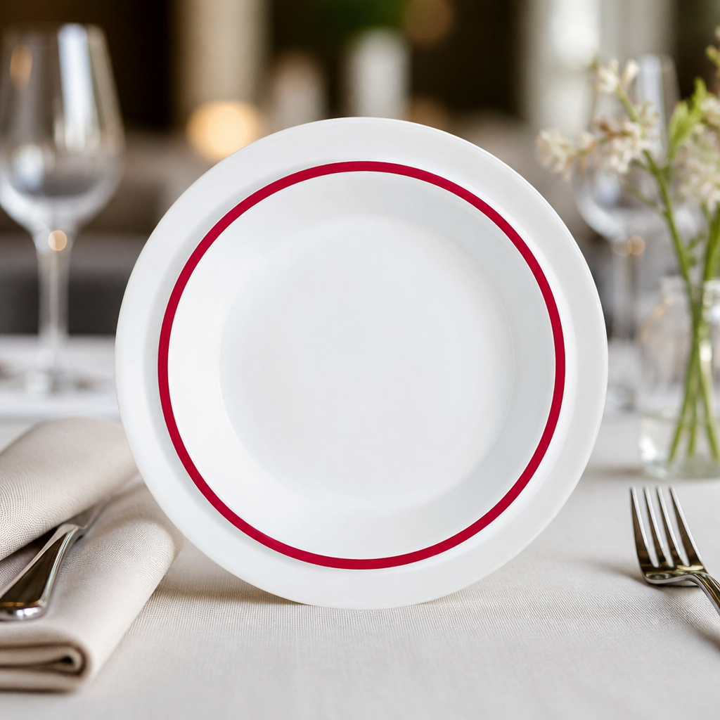 Commercial Soup Dishes 230mm Red 12 Pack for care homes