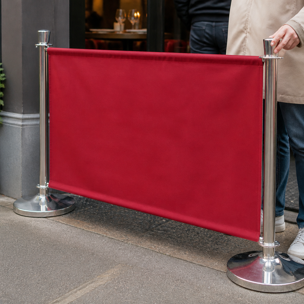 Commercial Red Canvas Barrier 100cm x 770cm Fire Retardant
