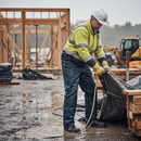 Professional Waterproof Pant with Reflective Elements and Elastic Waistband, 100% Polyester, PU Coated for Enhanced Durability