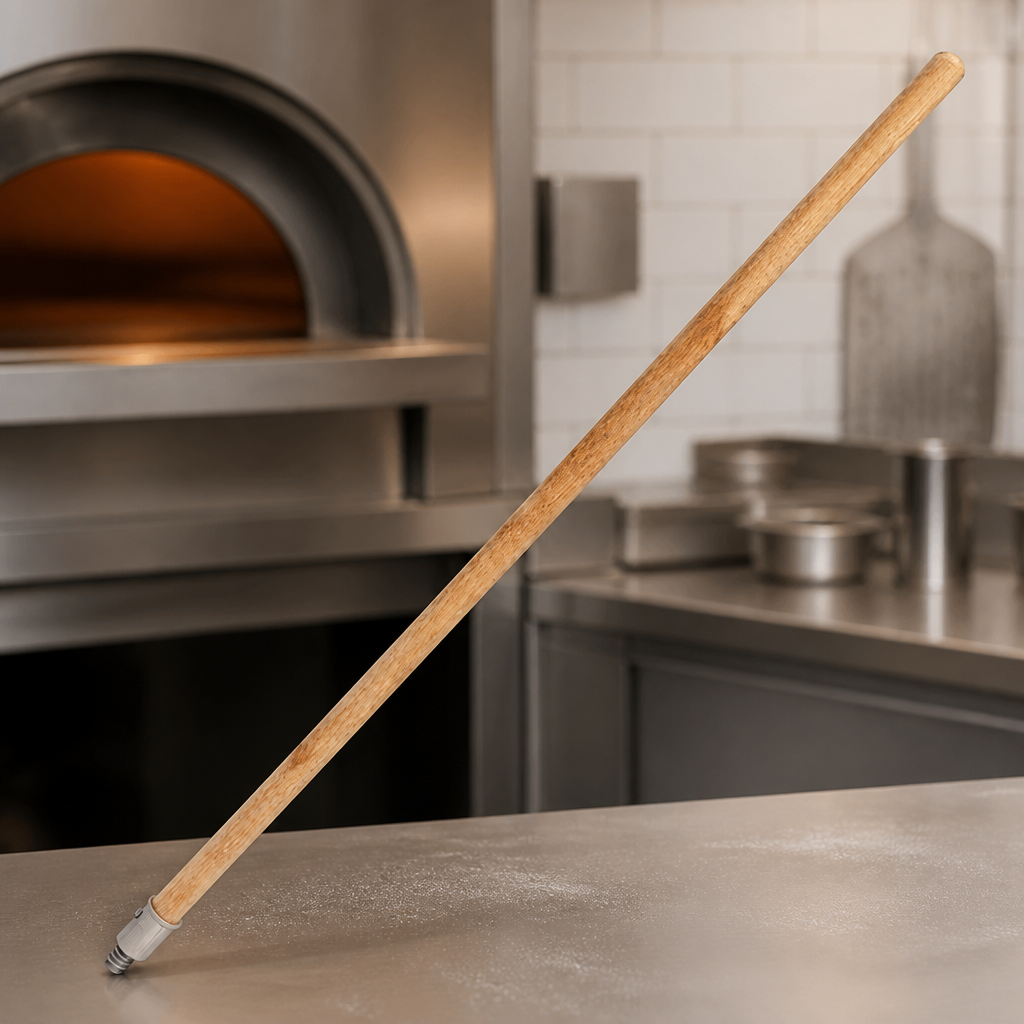 Commercial Pizza Oven Brush Handle Ergonomic Wood Design