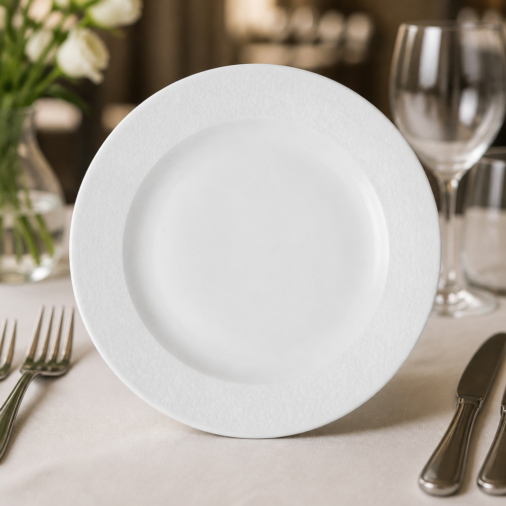 12 pack of 305mm commercial footed ceramic plates