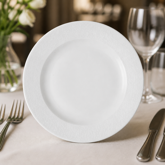 12 pack of 305mm commercial footed ceramic plates