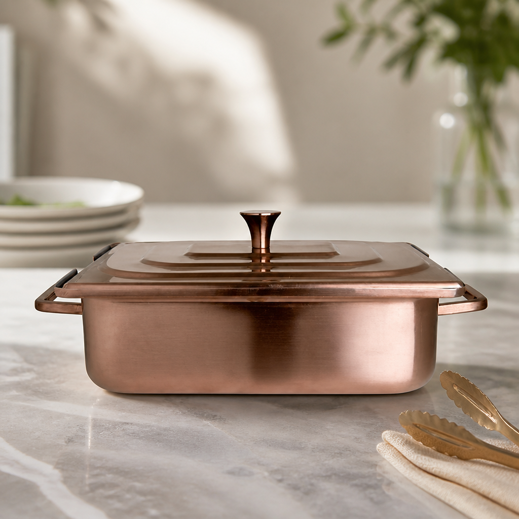 Commercial Brushed Bronze Rectangle Chafer 3.8L for Buffets