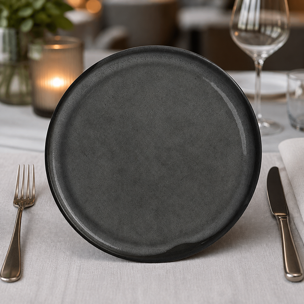 Commercial 230mm Grey Vitrified Stoneware Plates 24 Pack