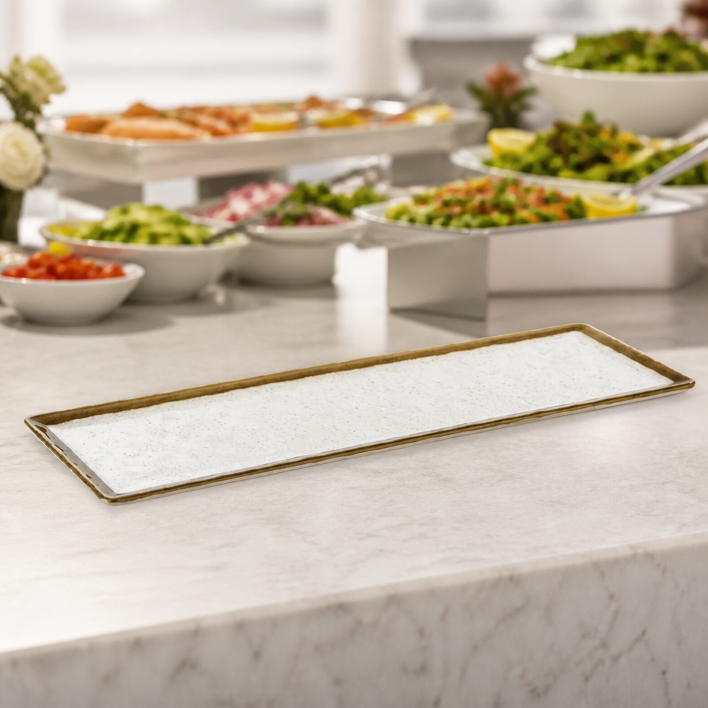 Commercial Melamine Flat Plate GN 2/4 for catering buffets