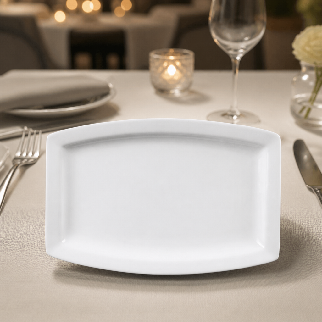 Commercial Rectangular Serving Plates 320mm 6 Pack