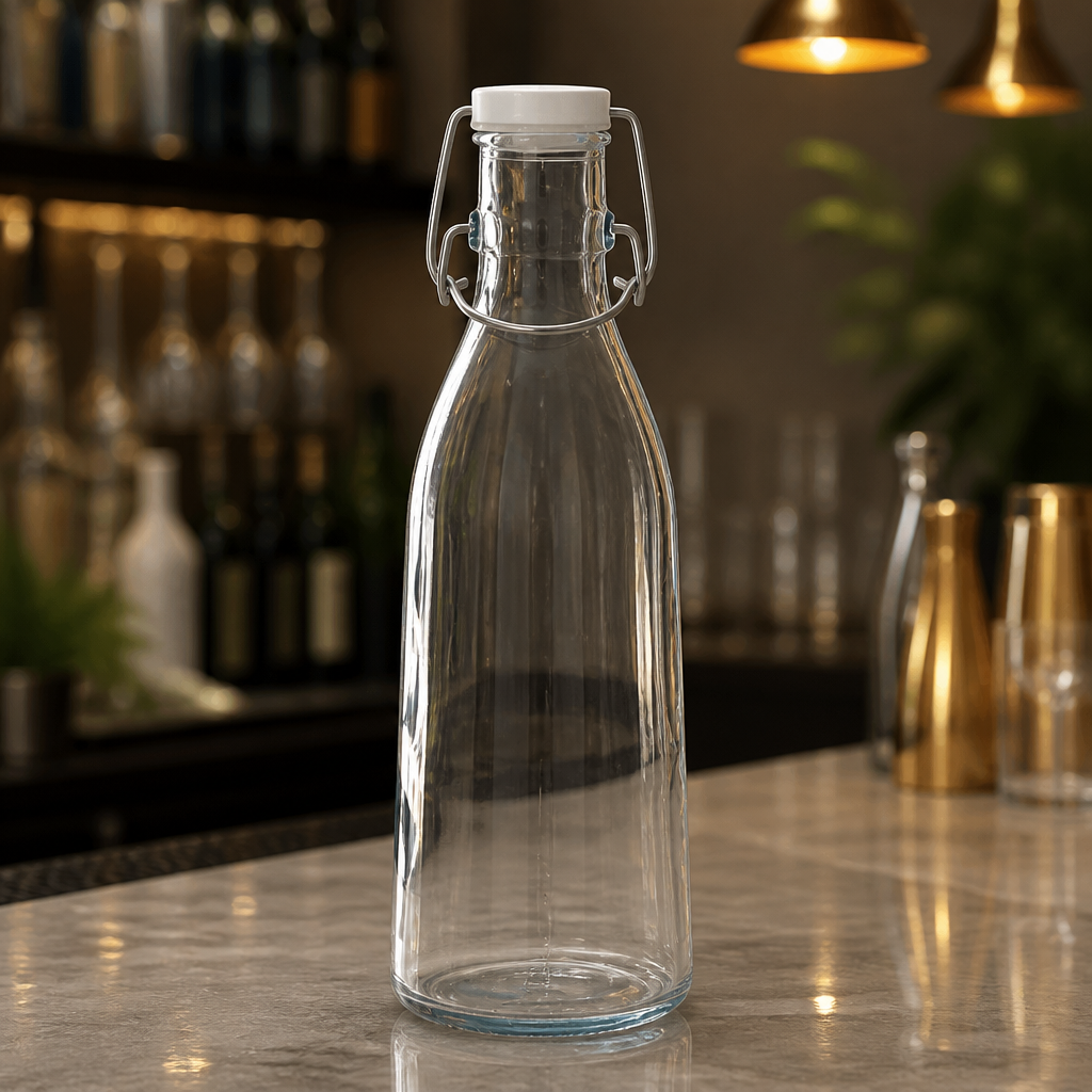 1L Recycled Glass Swing Top Bottles - 6 Pack Commercial Use
