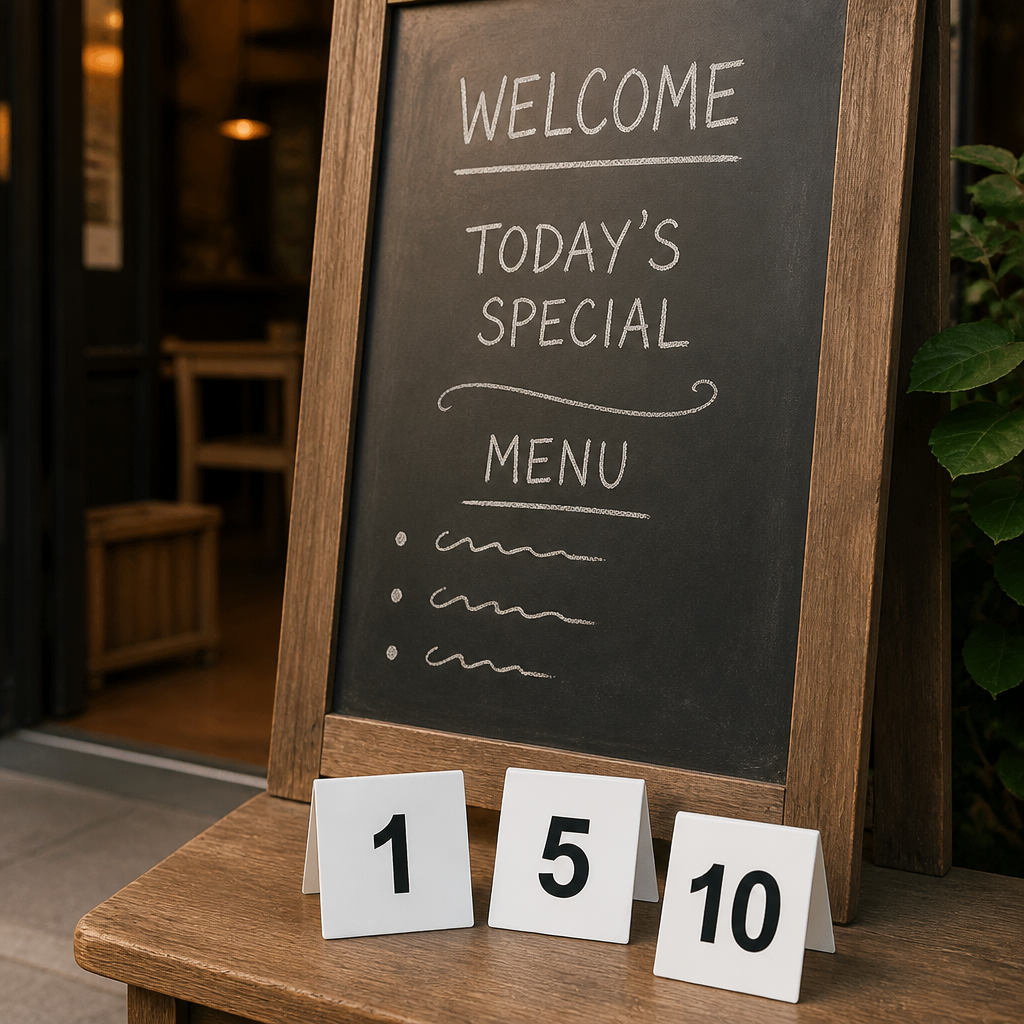 Set of 10 freestanding commercial plastic table number holders