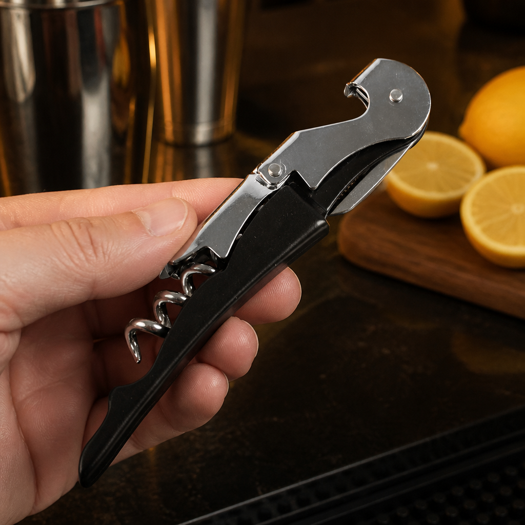 Commercial Waiter's Friend Corkscrew with Foil Cutter and Opener