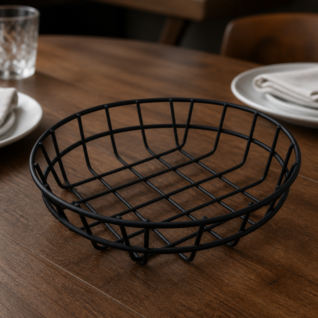 Round Stainless Steel Bread Basket 203mm for Commercial Use