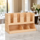 Commercial Cup Dispenser Hevea Wood 450x120x240mm