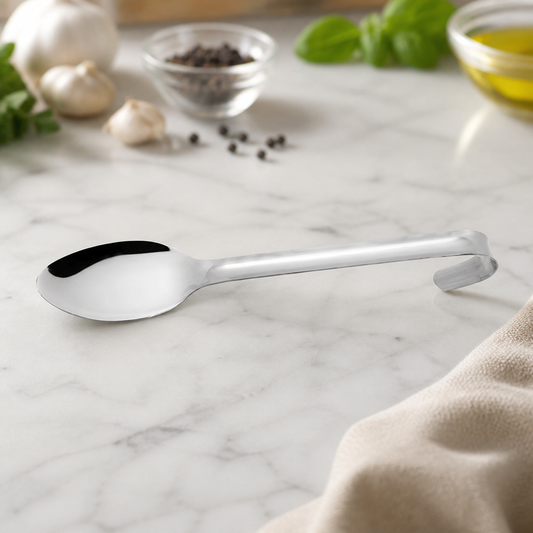 12" Commercial Basting Spoon with Hook for Cooking and Serving