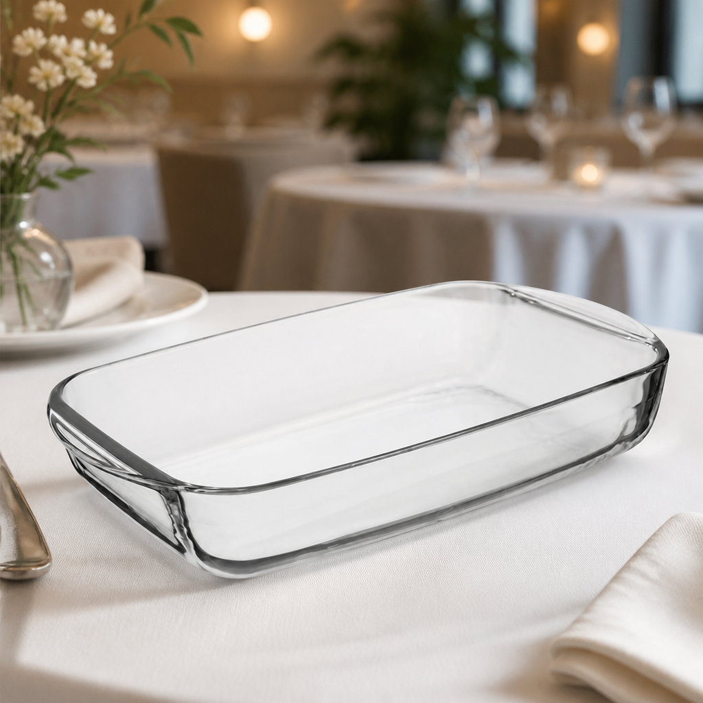 Commercial Glass Roasting Dish 3.6Ltr for catering use
