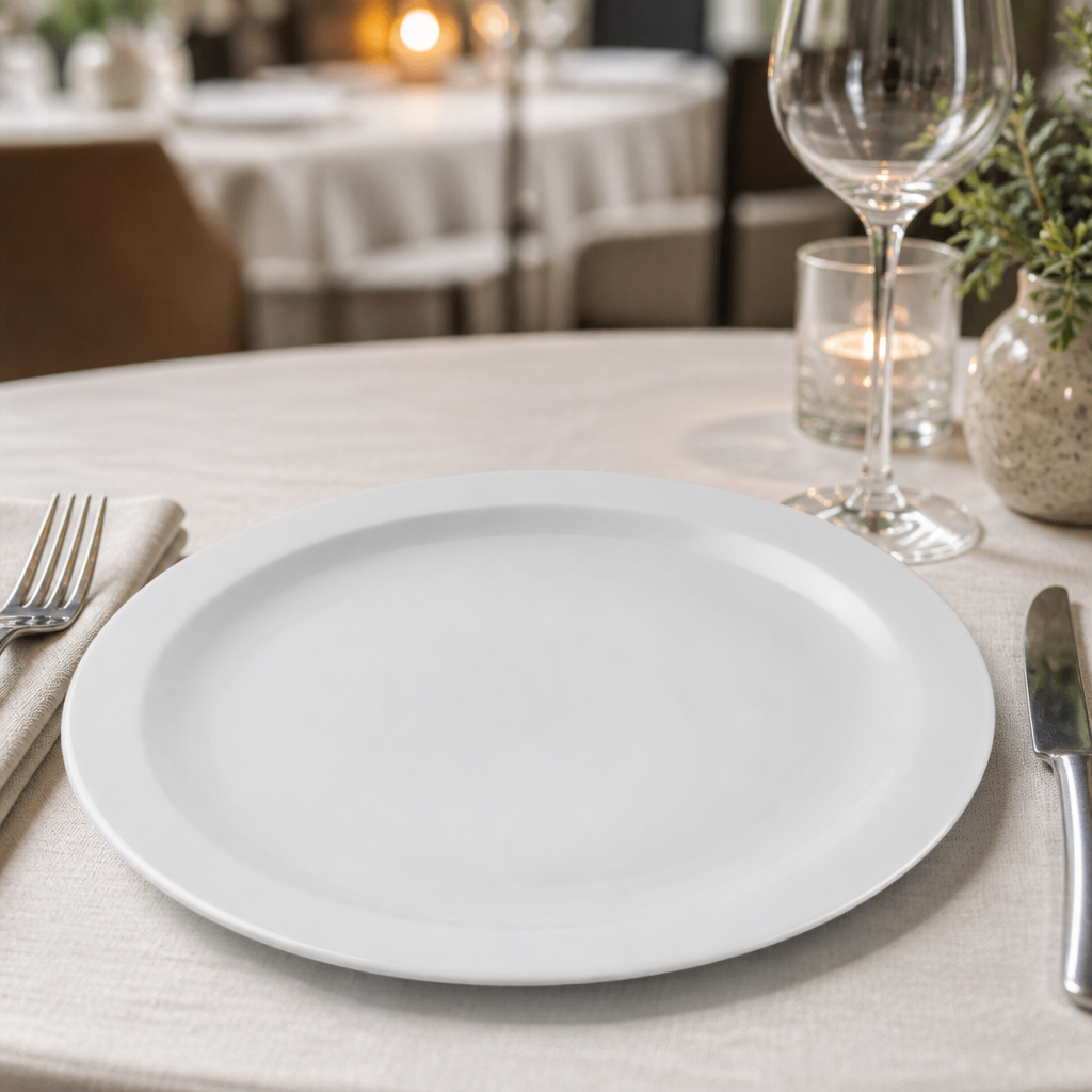 Commercial Narrow Rimmed Dinner Plates 280mm 6 Pack