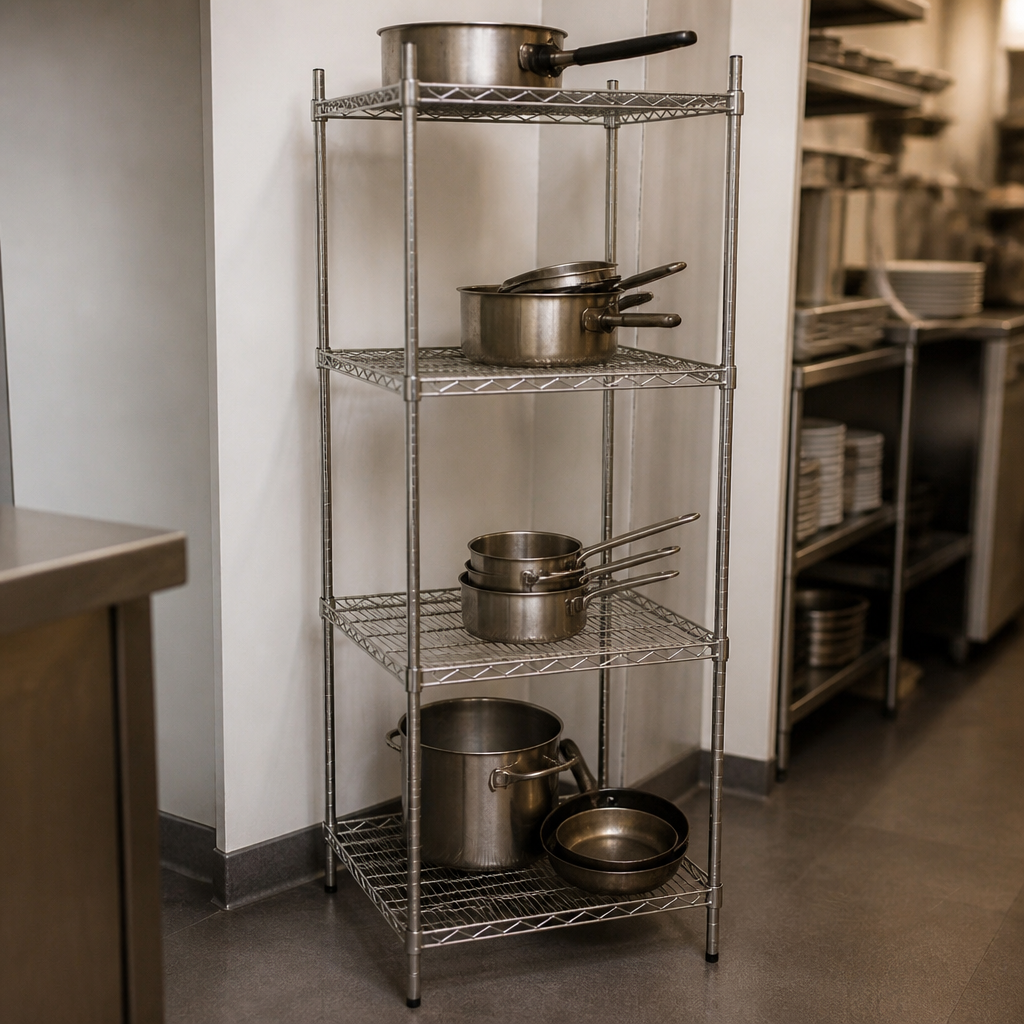 4 Tier Wire Tower Unit 610x610mm Commercial Shelving Unit