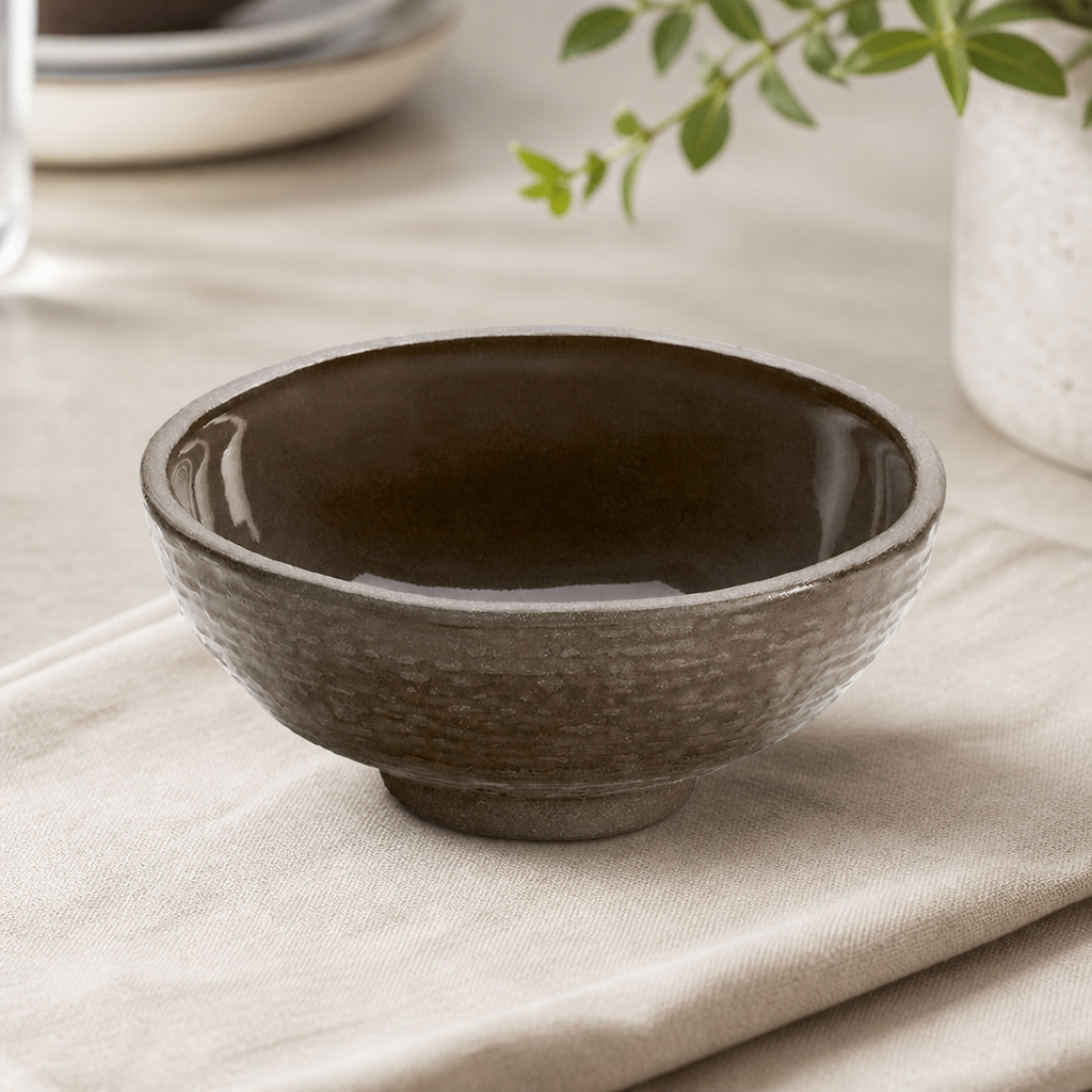 Commercial Stoneware Bowls 90mm - 12 Pack Brown