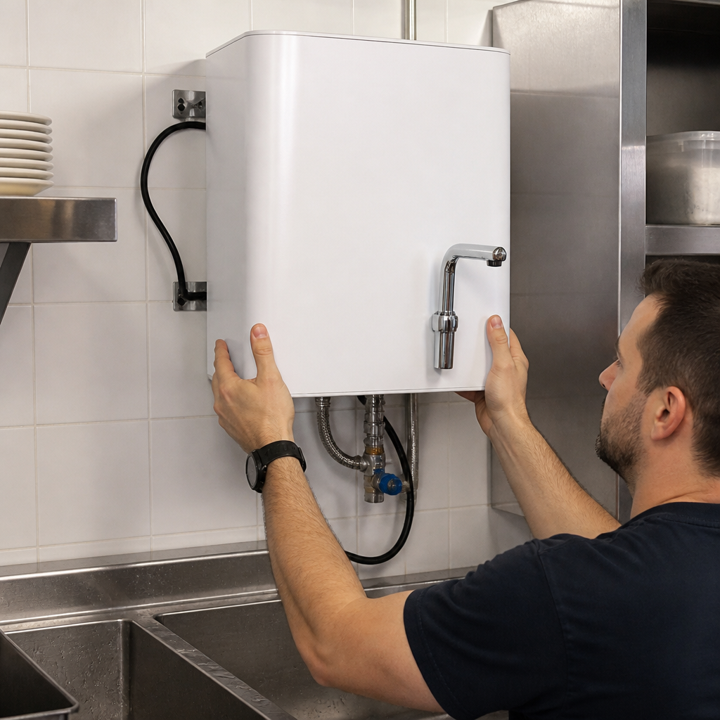 Commercial wall mounted hardwired water boiler installation service